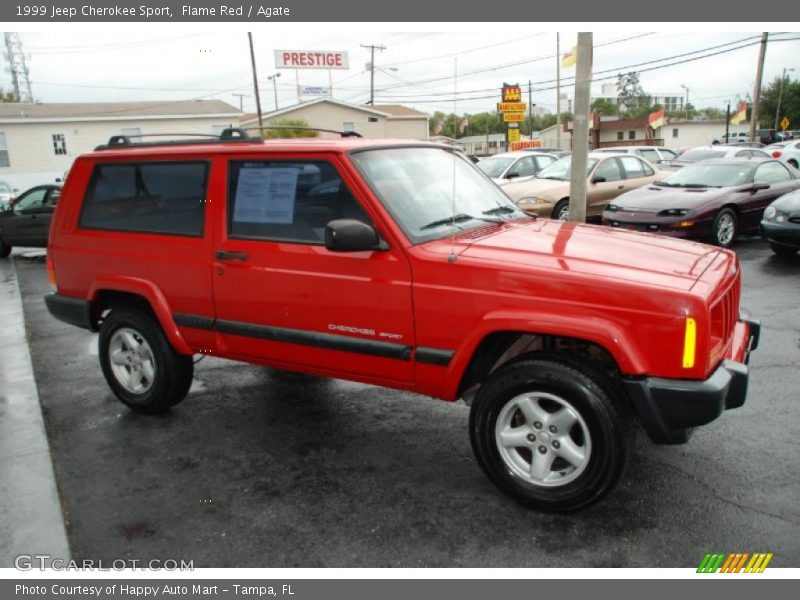 Flame Red / Agate 1999 Jeep Cherokee Sport