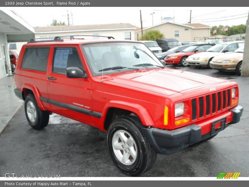 Flame Red / Agate 1999 Jeep Cherokee Sport