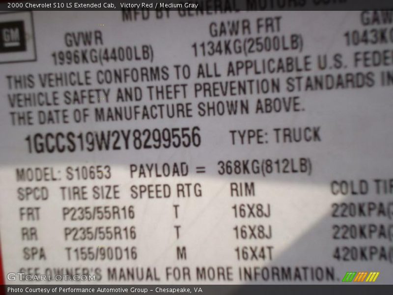 Victory Red / Medium Gray 2000 Chevrolet S10 LS Extended Cab