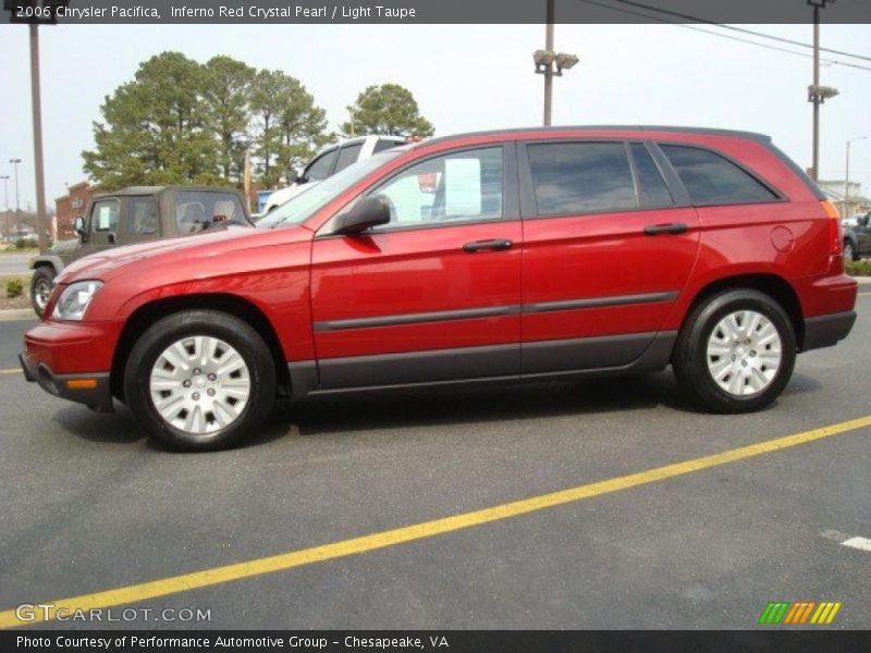 Inferno Red Crystal Pearl / Light Taupe 2006 Chrysler Pacifica