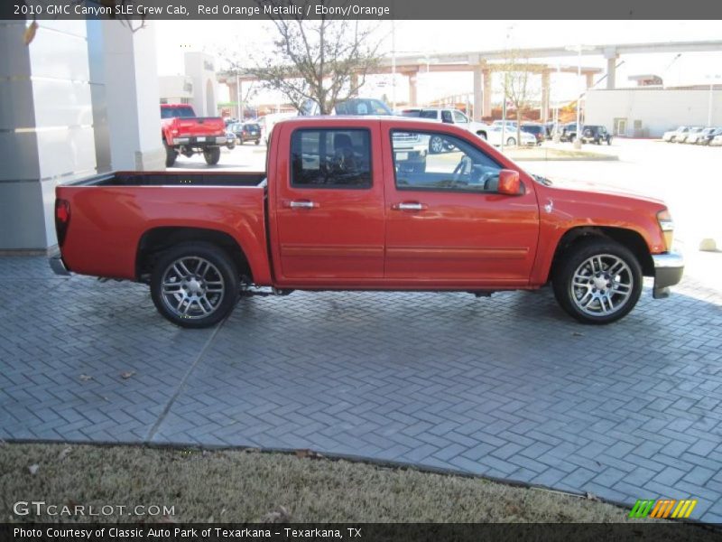 Red Orange Metallic / Ebony/Orange 2010 GMC Canyon SLE Crew Cab