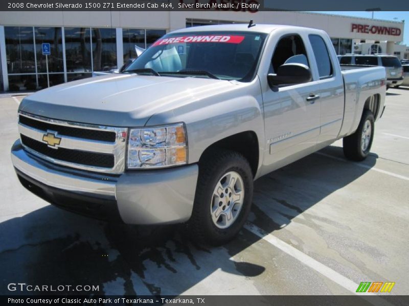 Silver Birch Metallic / Ebony 2008 Chevrolet Silverado 1500 Z71 Extended Cab 4x4