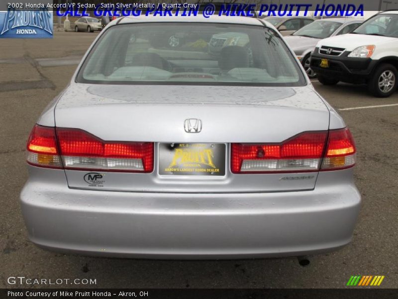 Satin Silver Metallic / Quartz Gray 2002 Honda Accord VP Sedan