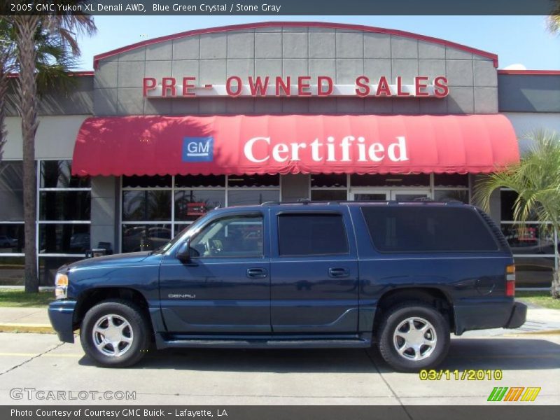 Blue Green Crystal / Stone Gray 2005 GMC Yukon XL Denali AWD