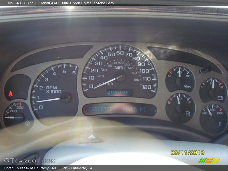 Blue Green Crystal / Stone Gray 2005 GMC Yukon XL Denali AWD