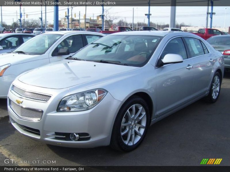 Silver Ice Metallic / Ebony/Brick 2009 Chevrolet Malibu LTZ Sedan