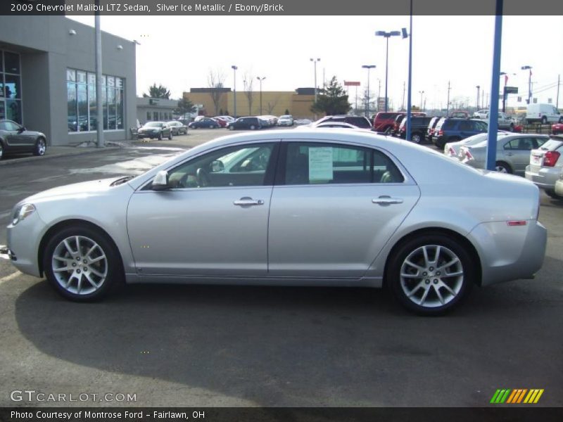 Silver Ice Metallic / Ebony/Brick 2009 Chevrolet Malibu LTZ Sedan