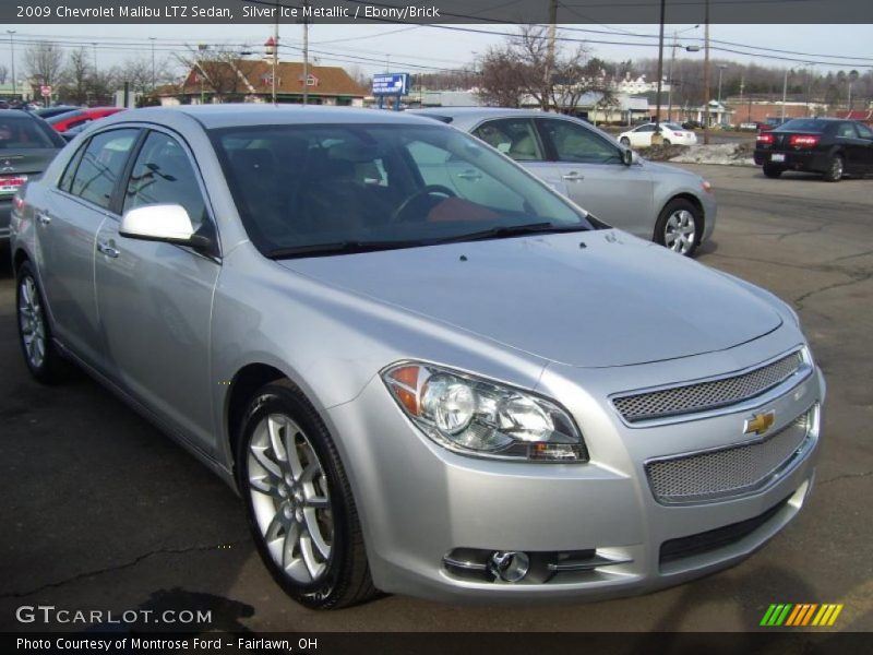 Silver Ice Metallic / Ebony/Brick 2009 Chevrolet Malibu LTZ Sedan