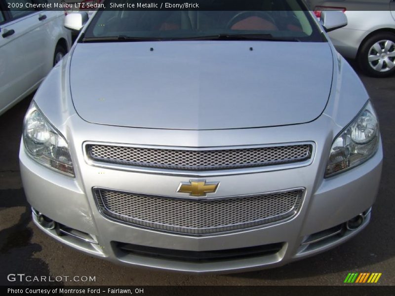 Silver Ice Metallic / Ebony/Brick 2009 Chevrolet Malibu LTZ Sedan