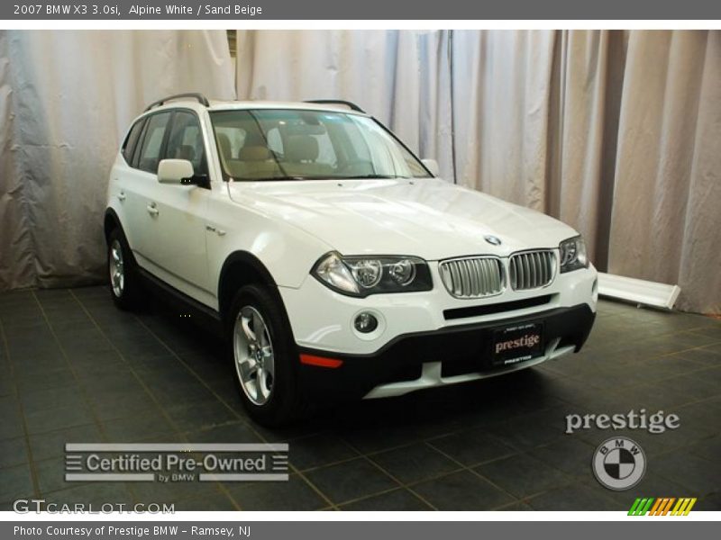 Alpine White / Sand Beige 2007 BMW X3 3.0si