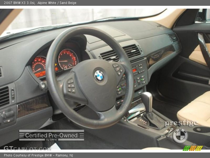 Alpine White / Sand Beige 2007 BMW X3 3.0si