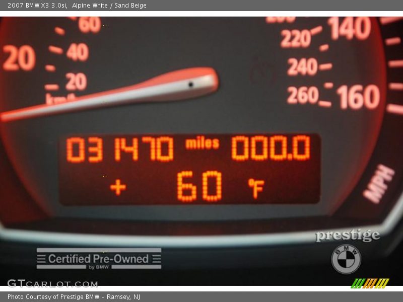 Alpine White / Sand Beige 2007 BMW X3 3.0si