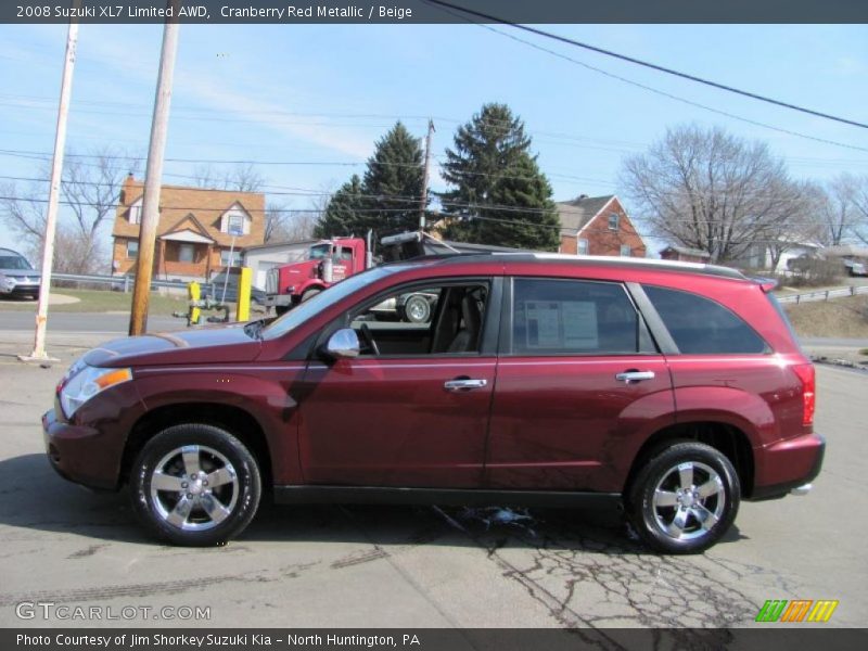 Cranberry Red Metallic / Beige 2008 Suzuki XL7 Limited AWD