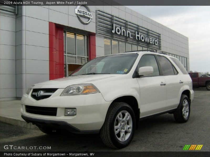 Aspen White Pearl / Saddle 2004 Acura MDX Touring
