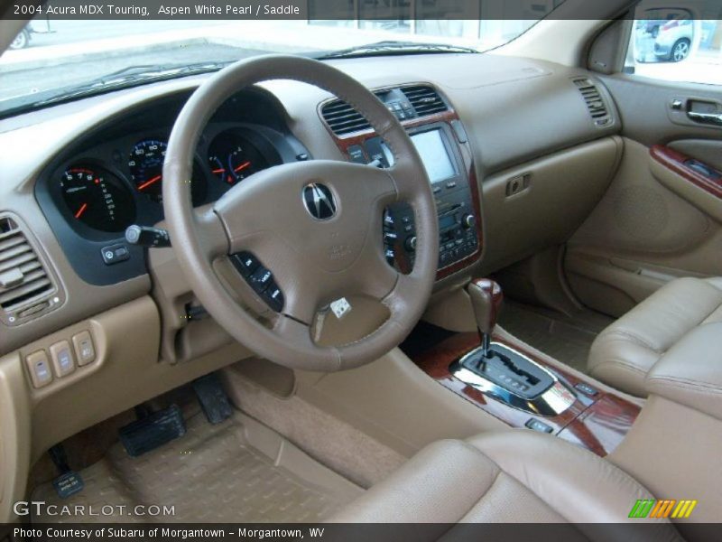 Aspen White Pearl / Saddle 2004 Acura MDX Touring