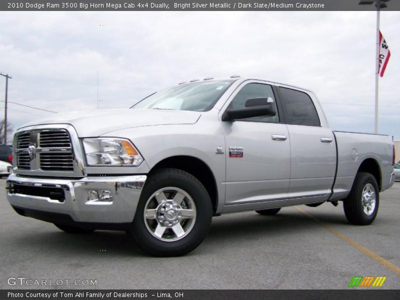 Bright Silver Metallic / Dark Slate/Medium Graystone 2010 Dodge Ram 3500 Big Horn Mega Cab 4x4 Dually