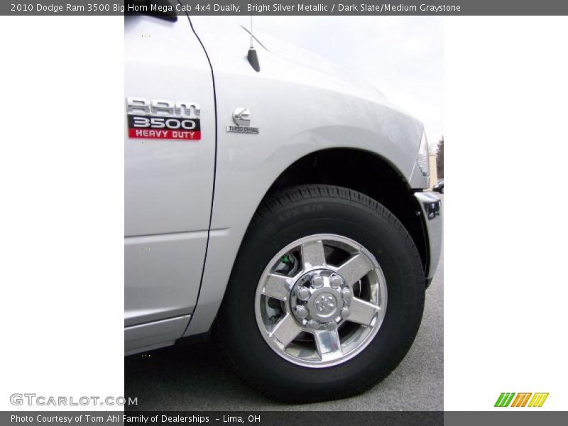 Bright Silver Metallic / Dark Slate/Medium Graystone 2010 Dodge Ram 3500 Big Horn Mega Cab 4x4 Dually