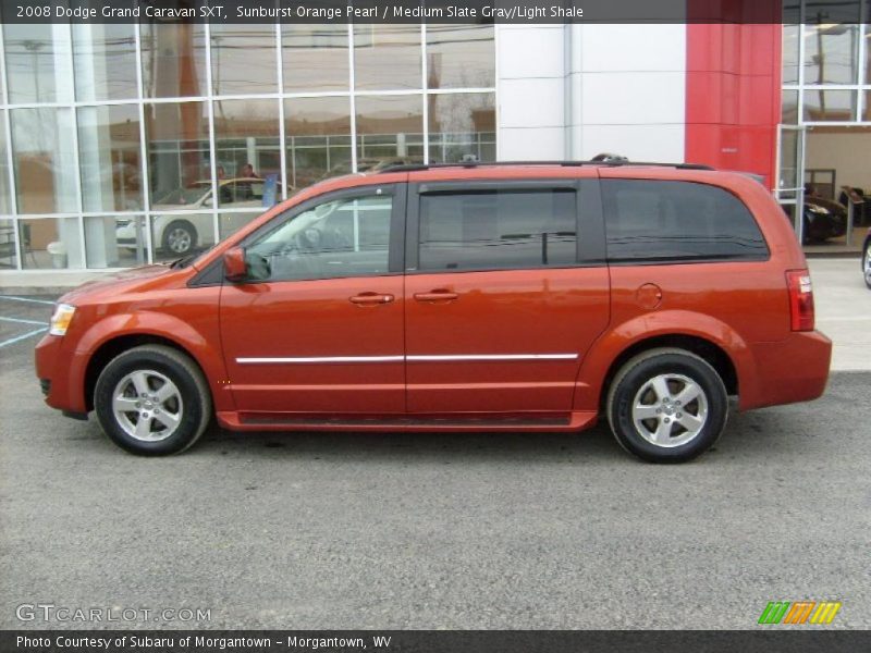 Sunburst Orange Pearl / Medium Slate Gray/Light Shale 2008 Dodge Grand Caravan SXT