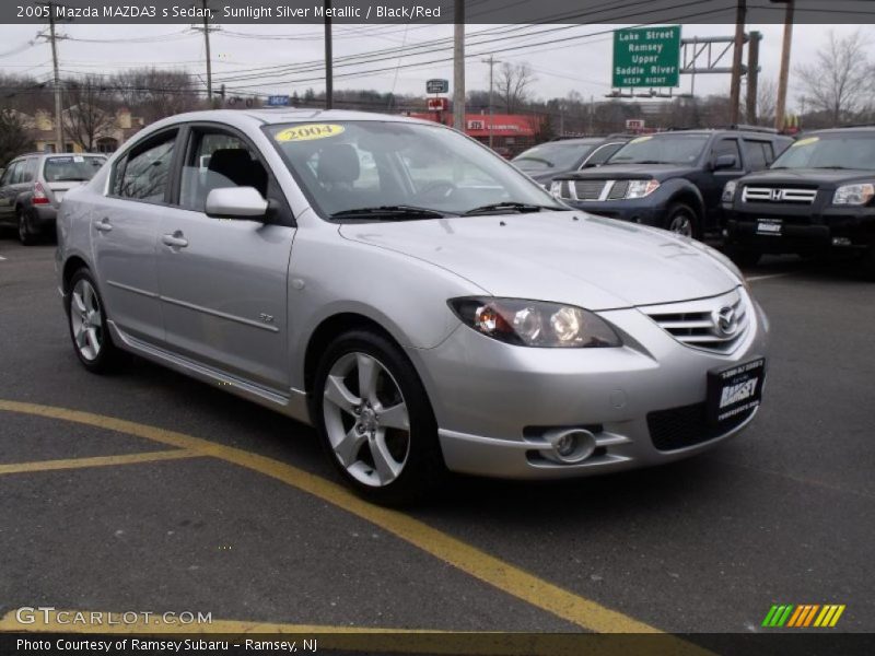 Sunlight Silver Metallic / Black/Red 2005 Mazda MAZDA3 s Sedan