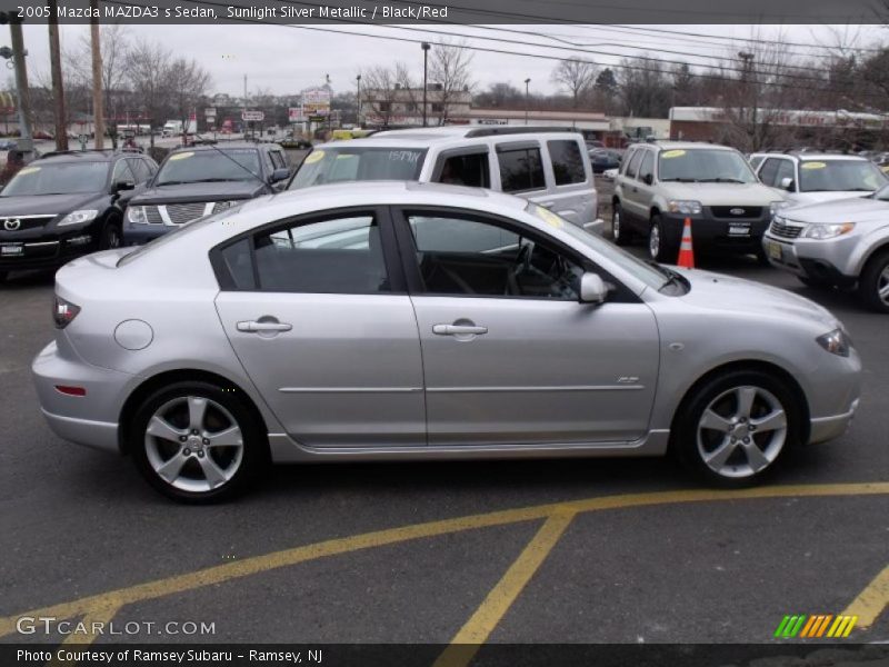 Sunlight Silver Metallic / Black/Red 2005 Mazda MAZDA3 s Sedan