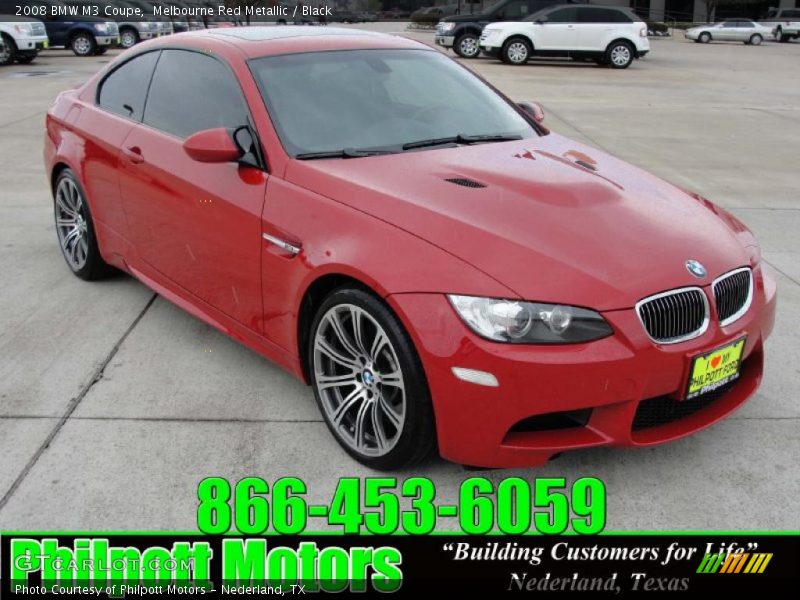 Melbourne Red Metallic / Black 2008 BMW M3 Coupe