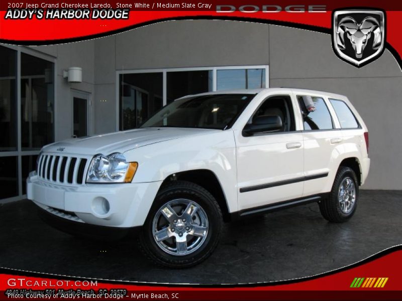 Stone White / Medium Slate Gray 2007 Jeep Grand Cherokee Laredo