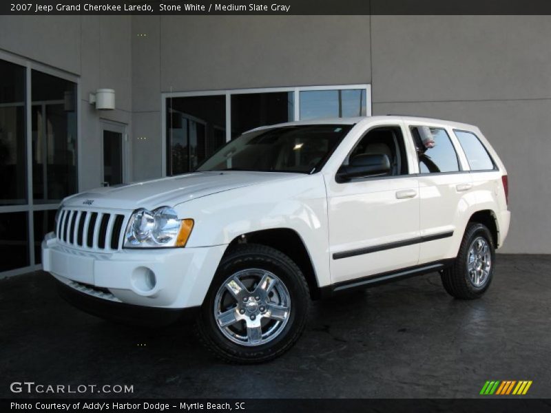 Stone White / Medium Slate Gray 2007 Jeep Grand Cherokee Laredo