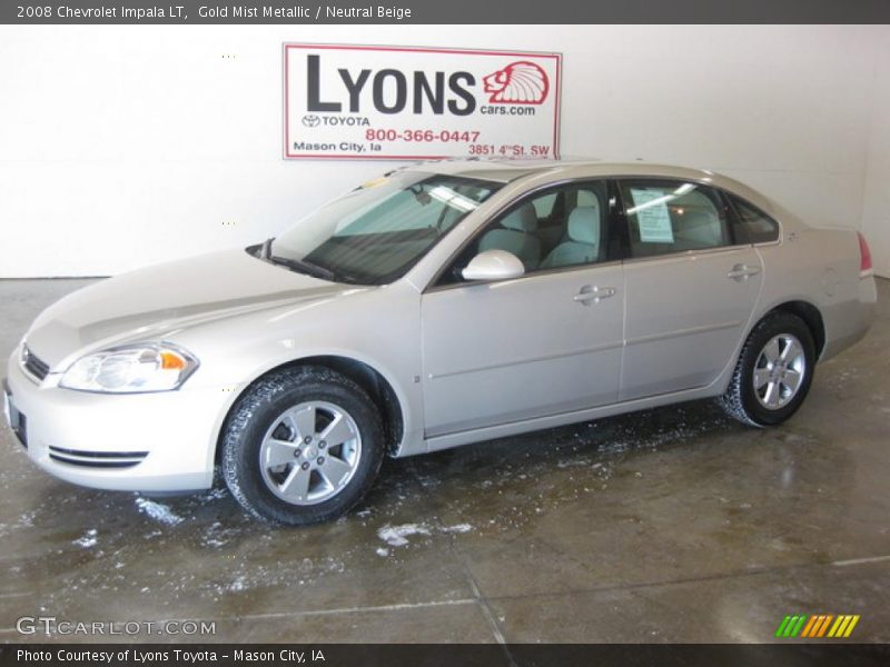 Gold Mist Metallic / Neutral Beige 2008 Chevrolet Impala LT