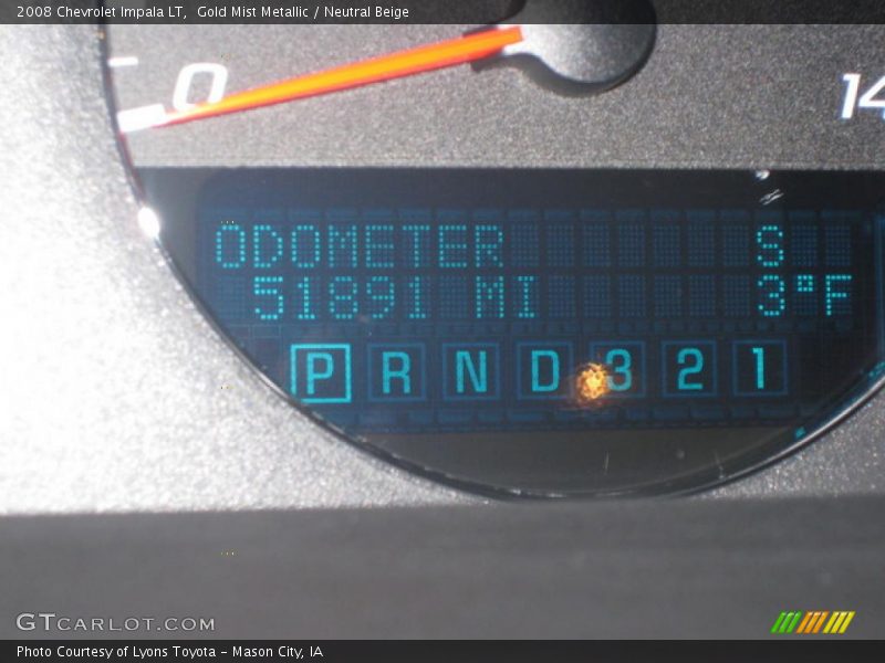 Gold Mist Metallic / Neutral Beige 2008 Chevrolet Impala LT