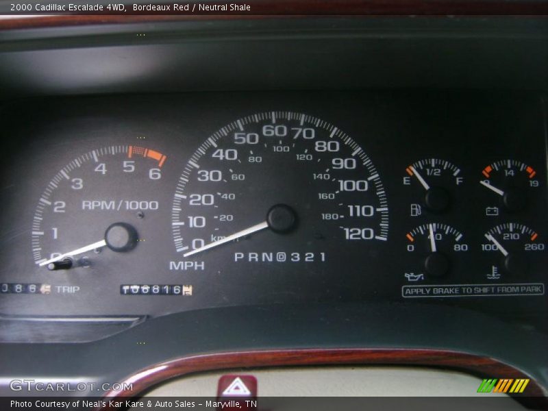 Bordeaux Red / Neutral Shale 2000 Cadillac Escalade 4WD