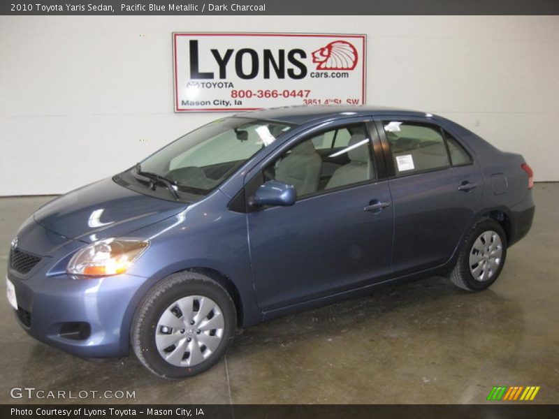 Pacific Blue Metallic / Dark Charcoal 2010 Toyota Yaris Sedan