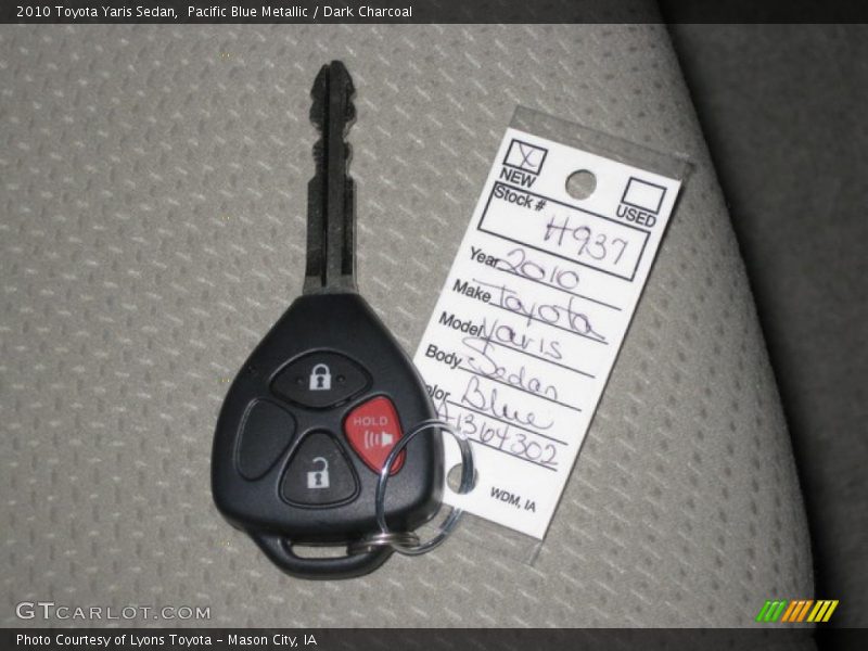 Pacific Blue Metallic / Dark Charcoal 2010 Toyota Yaris Sedan