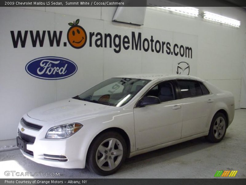 Summit White / Cocoa/Cashmere 2009 Chevrolet Malibu LS Sedan