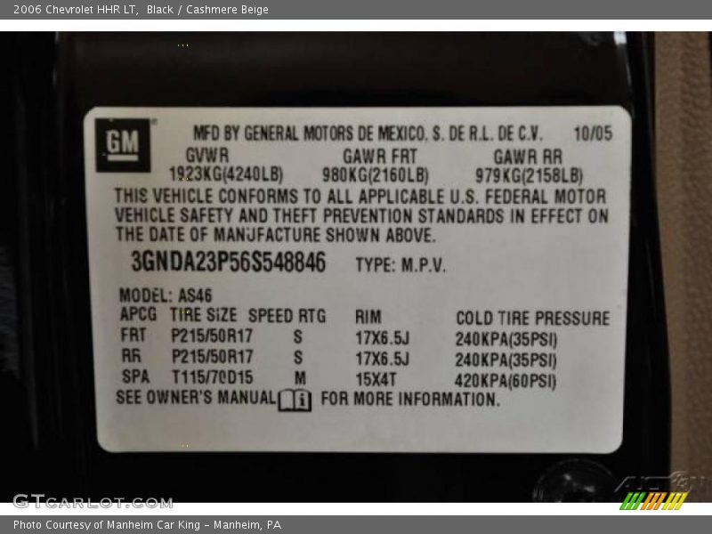 Black / Cashmere Beige 2006 Chevrolet HHR LT