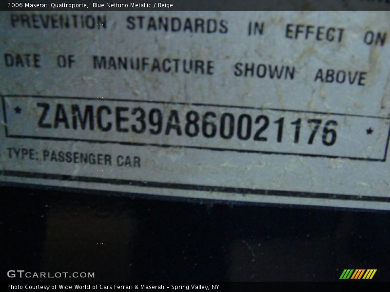 Blue Nettuno Metallic / Beige 2006 Maserati Quattroporte
