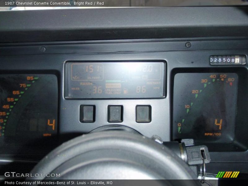 Bright Red / Red 1987 Chevrolet Corvette Convertible