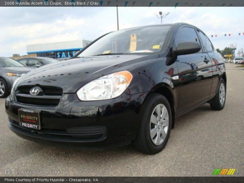 Ebony Black / Gray 2008 Hyundai Accent GS Coupe