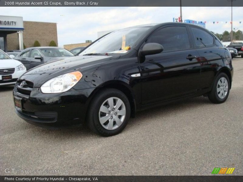 Ebony Black / Gray 2008 Hyundai Accent GS Coupe