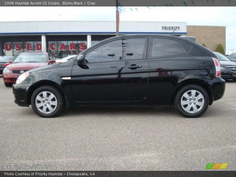 Ebony Black / Gray 2008 Hyundai Accent GS Coupe