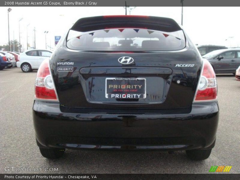 Ebony Black / Gray 2008 Hyundai Accent GS Coupe