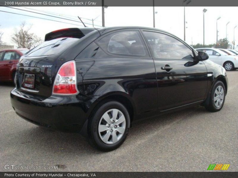 Ebony Black / Gray 2008 Hyundai Accent GS Coupe