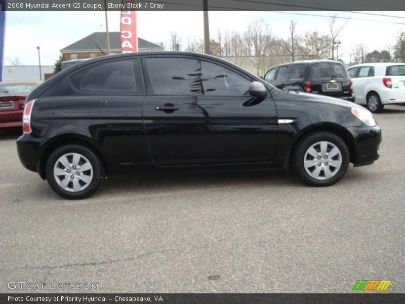 Ebony Black / Gray 2008 Hyundai Accent GS Coupe