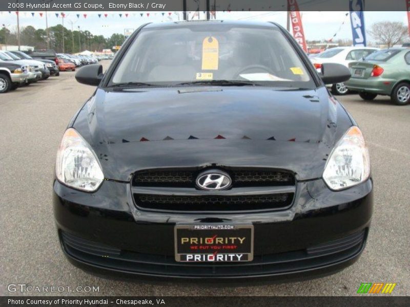 Ebony Black / Gray 2008 Hyundai Accent GS Coupe