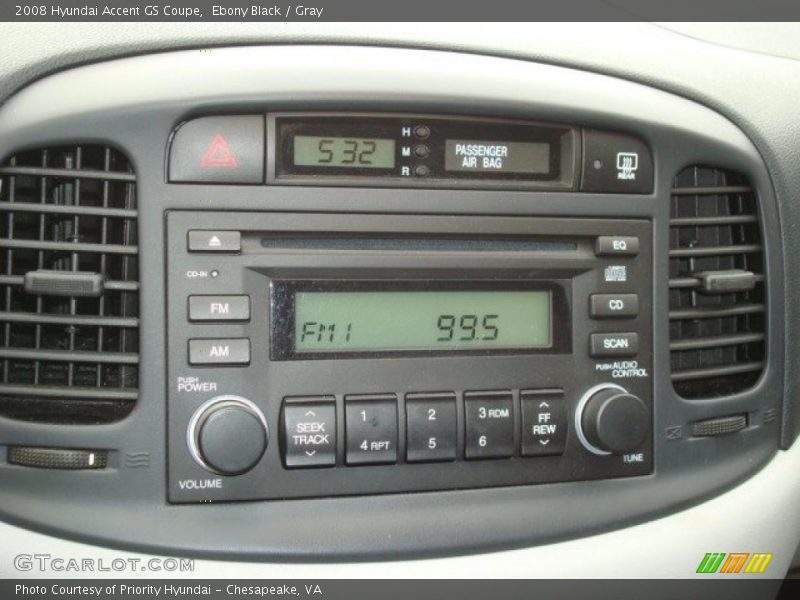 Ebony Black / Gray 2008 Hyundai Accent GS Coupe