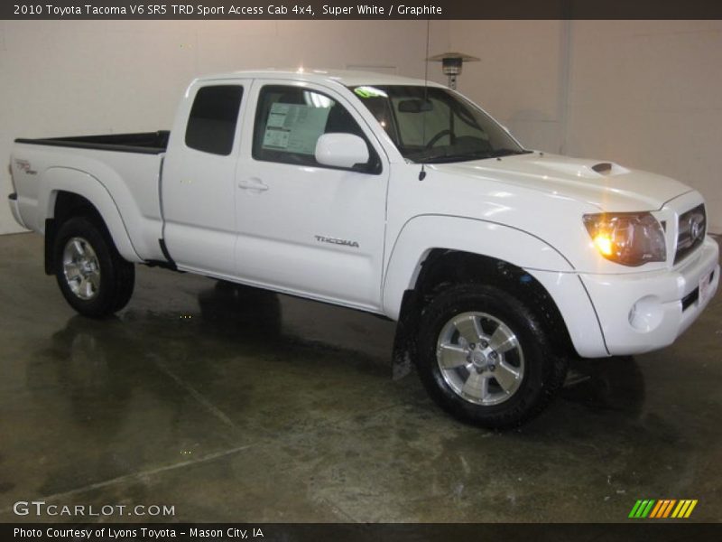 Super White / Graphite 2010 Toyota Tacoma V6 SR5 TRD Sport Access Cab 4x4