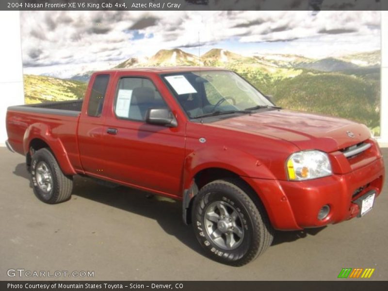 Aztec Red / Gray 2004 Nissan Frontier XE V6 King Cab 4x4