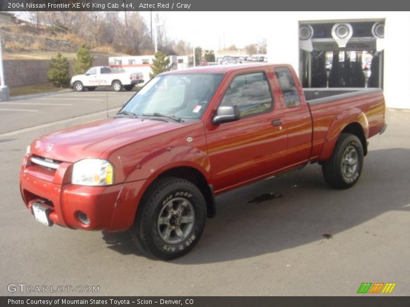 Aztec Red / Gray 2004 Nissan Frontier XE V6 King Cab 4x4