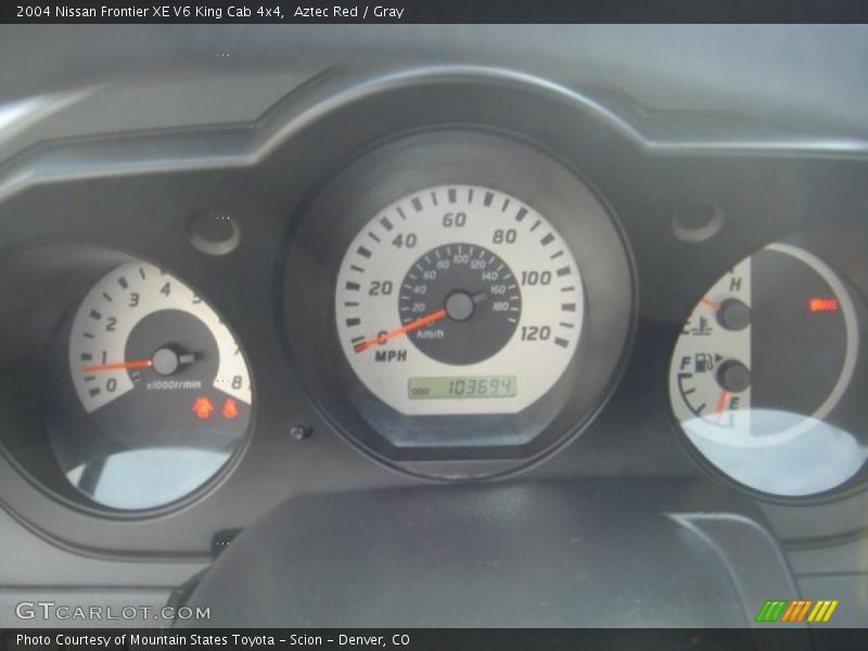 Aztec Red / Gray 2004 Nissan Frontier XE V6 King Cab 4x4