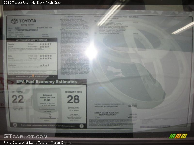 Black / Ash Gray 2010 Toyota RAV4 I4
