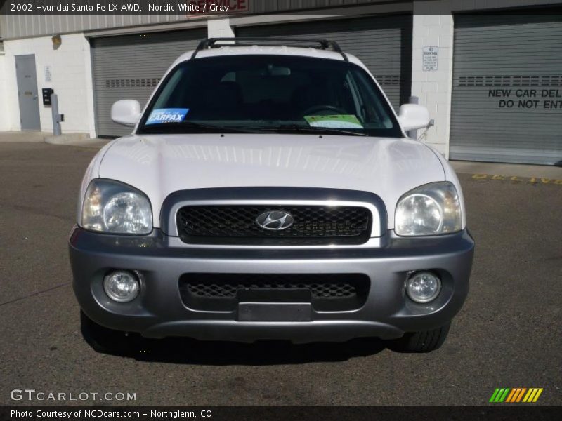 Nordic White / Gray 2002 Hyundai Santa Fe LX AWD